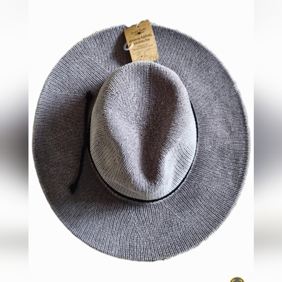 Grey Hat With Black Tie. NWT. - Picture 3 of 4